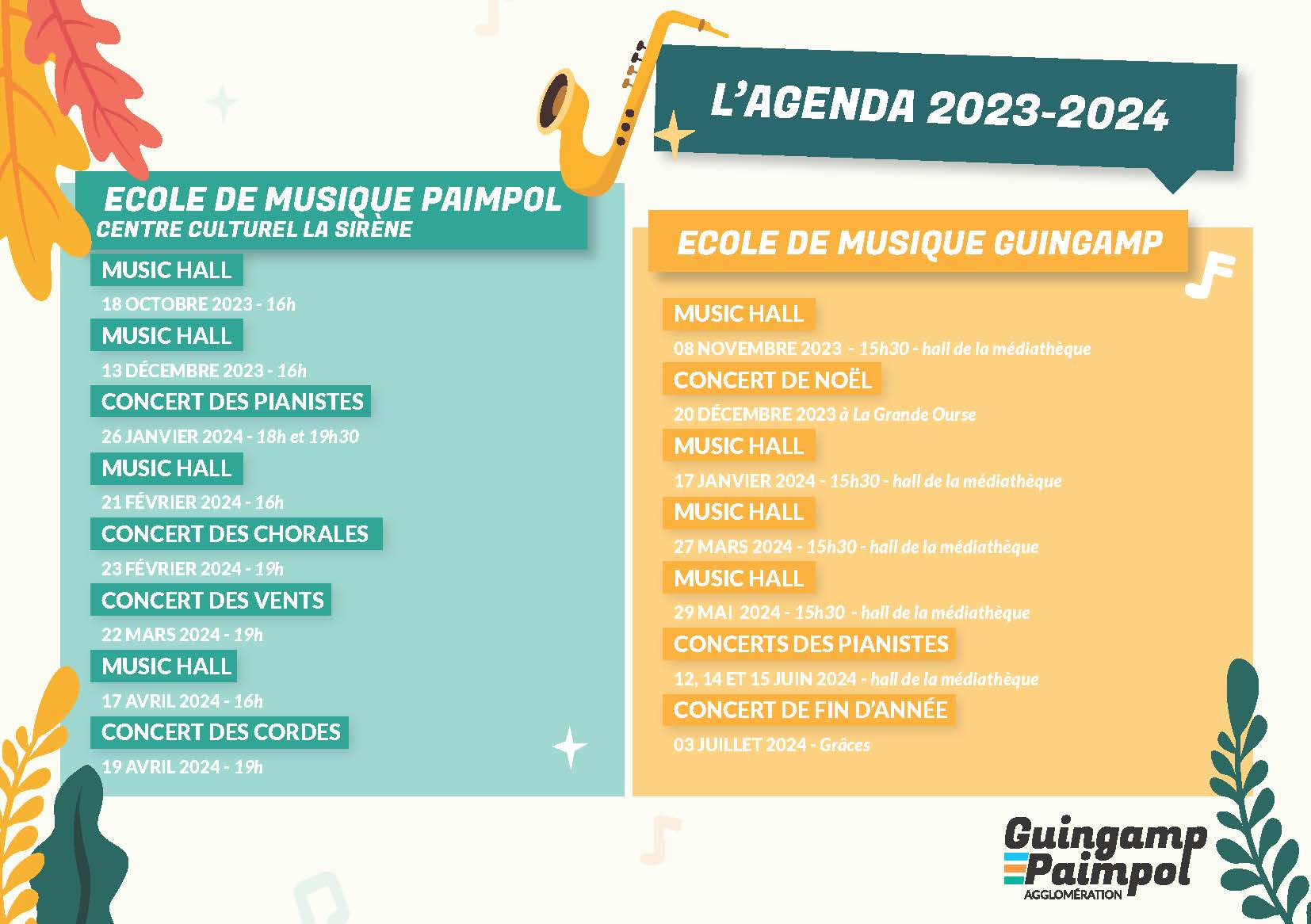 École de musique (Guingamp et Paimpol) - Guingamp-Paimpol Agglomération