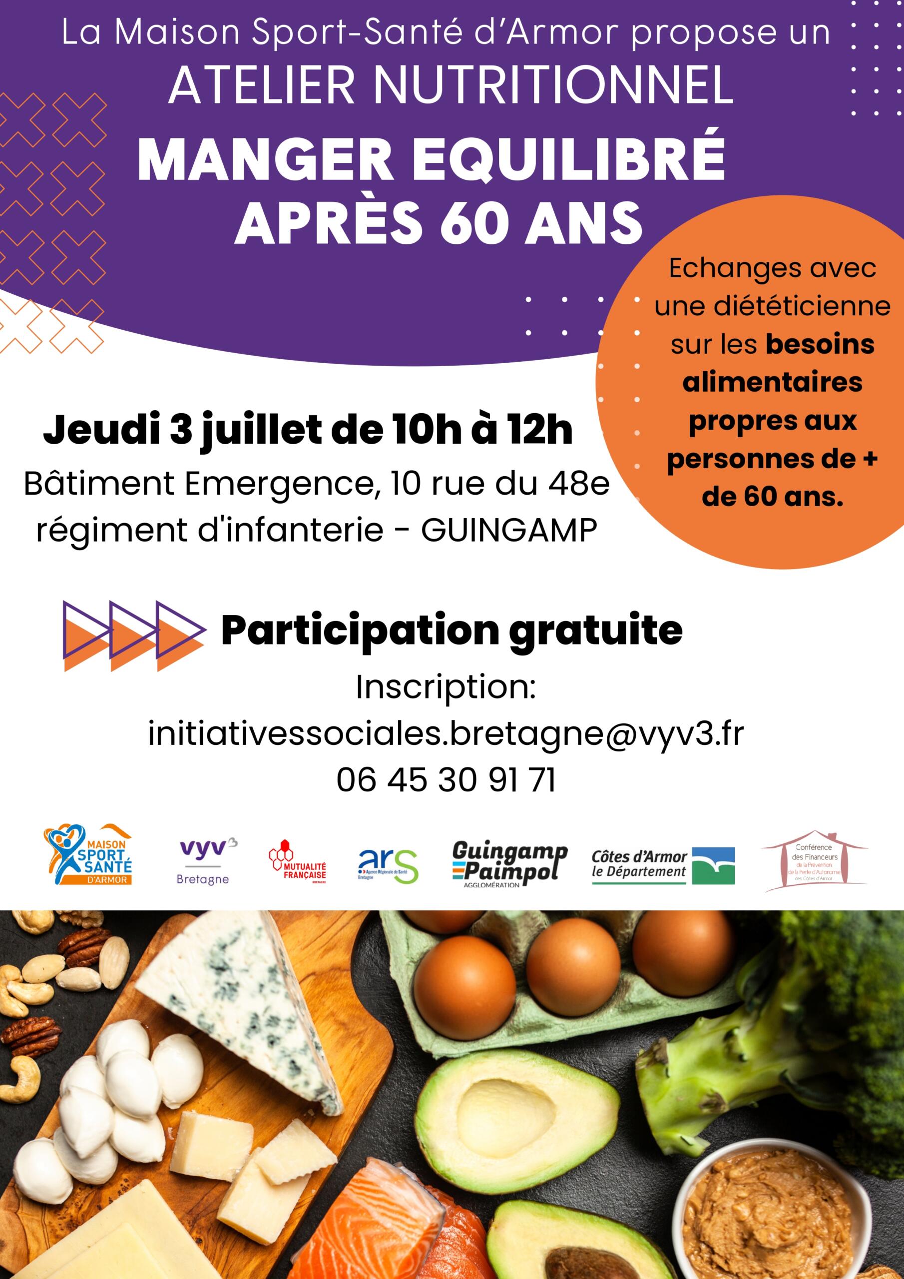 Atelier nutritionnel, le 3 juillet 2025 au bâtiment émergence.