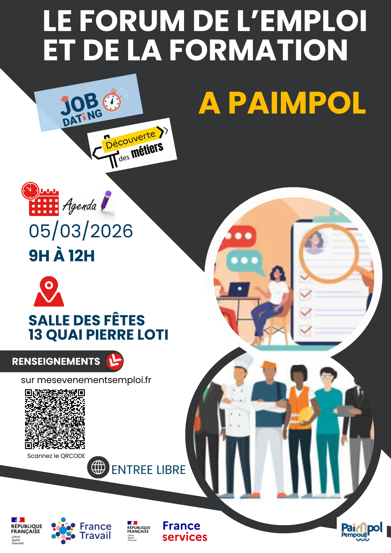 Affiche du forum de l'emploi et de la formation à Paimpol