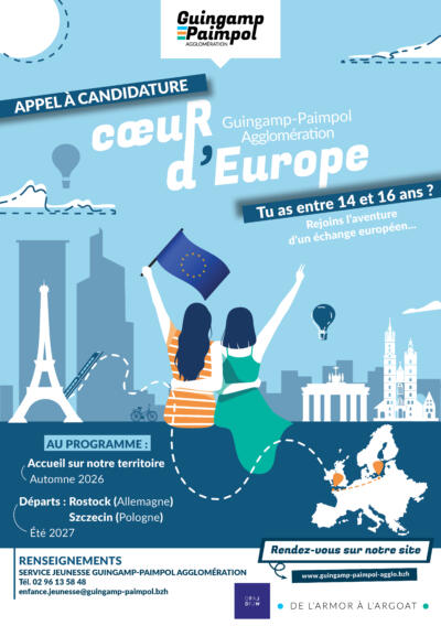Affiche appel à candidature Guingamp-Paimpol Agglomération cœur d'Europe