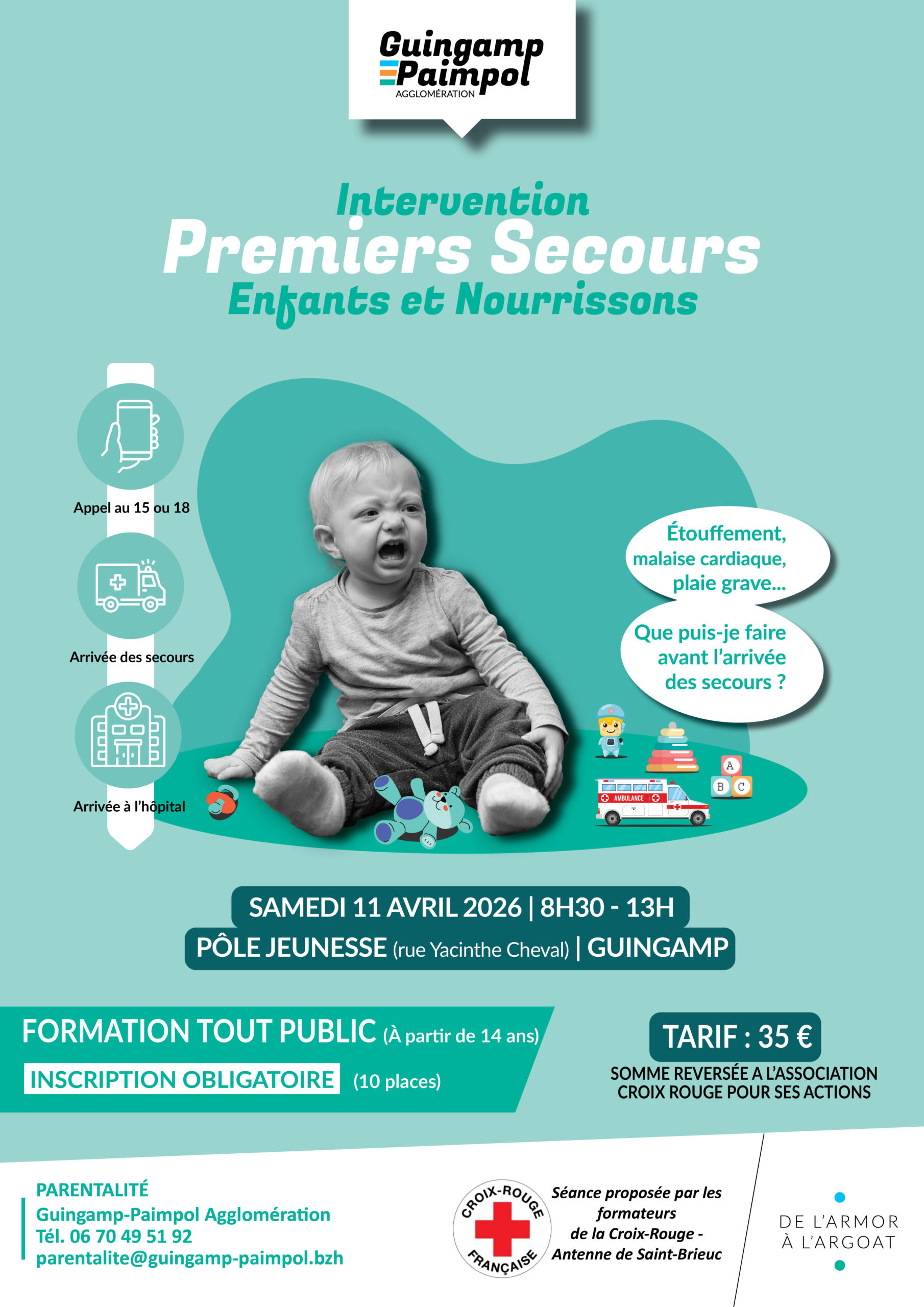 Affiche geste premiers secours enfants et nourrissons