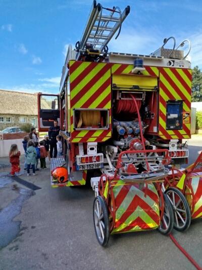 photo camion pompier et enfants