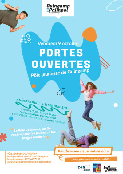Affiche porte ouverte pole jeunesse de Guingamp